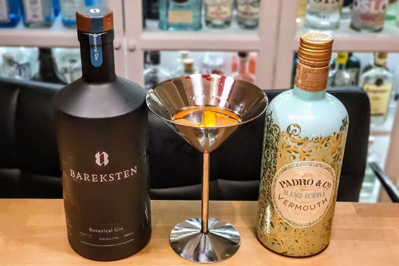 Dry Martini med Bareksten Gin og søt vermut