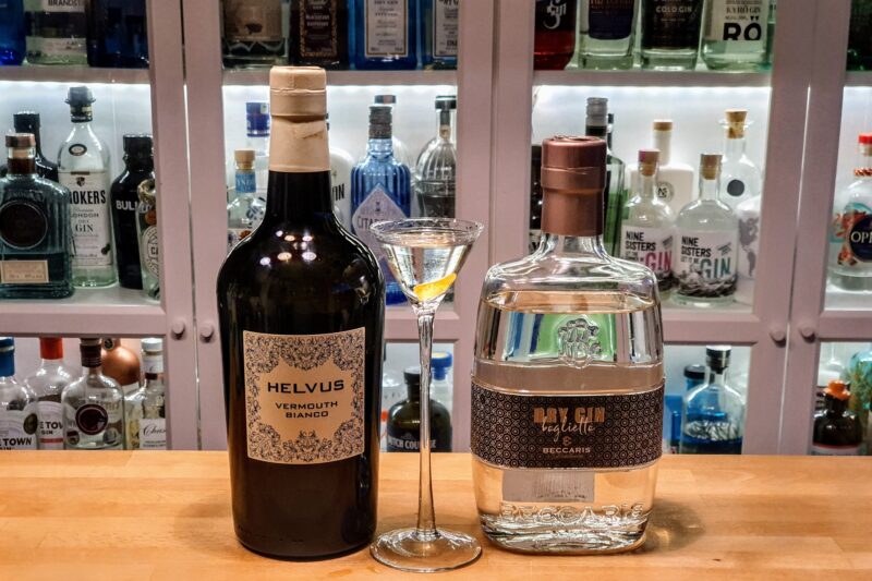 Dry Martini med Beccaris Dry Gin Boglietto og Helvus Vermouth Bianco