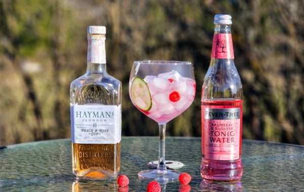 Bringebรฆr-GT med Haymanโs Peach & Rose Cup