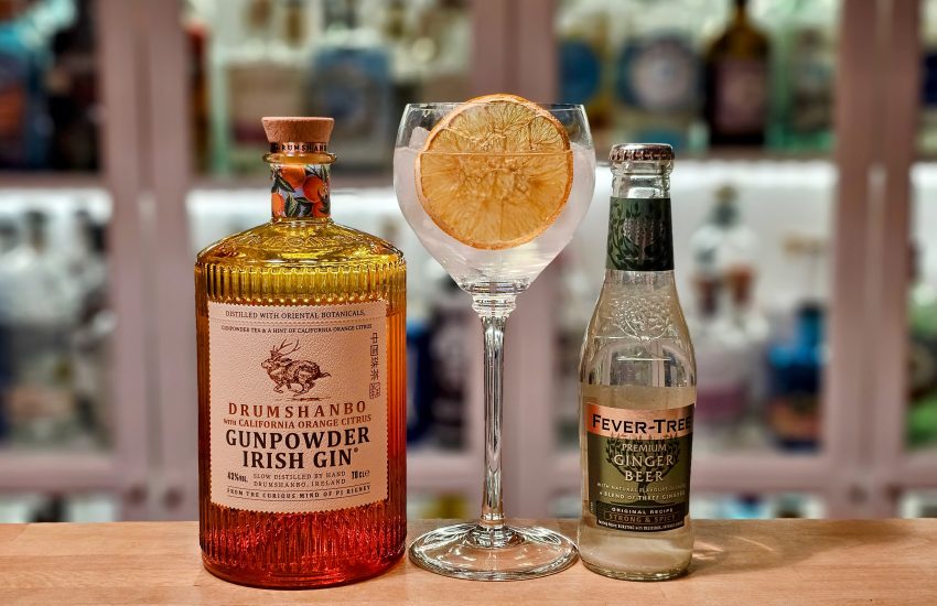 Drumshanbo Gunpowder Irish Gin California Orange og ingefærøl