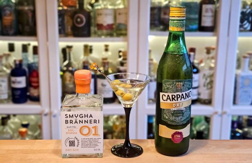 Dry Martini med Smygha Soldimma Dry Gin. Oppskrifter med nye gin