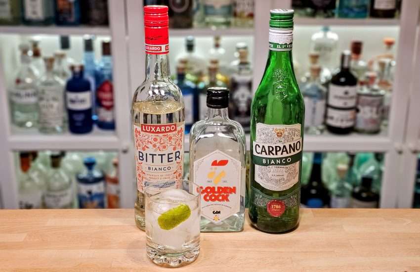 Hvit Negroni med Golden Cock Old Tom Gin