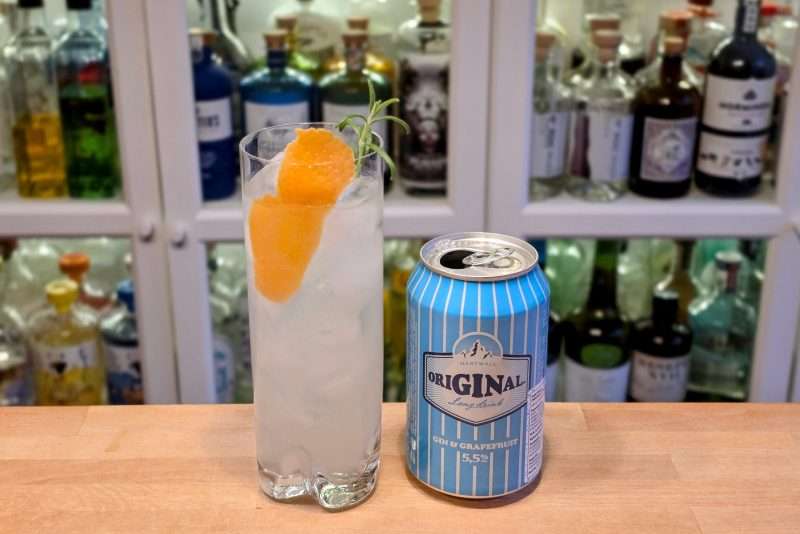 Hartwall Original Long drink Gin & Grapefruit med garnityr