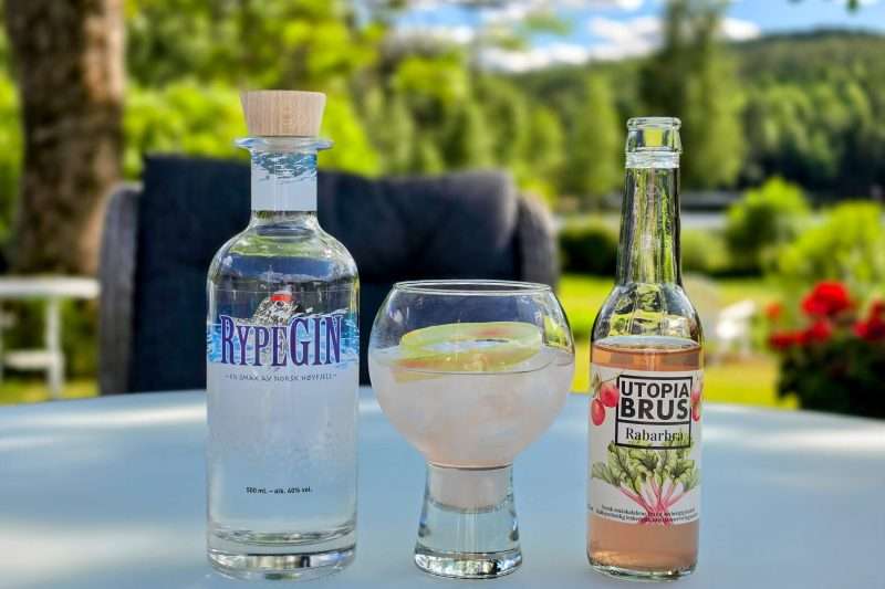 Berentsens Rypegin med rabarbrabrus. Sommerlige gin oppskrifter