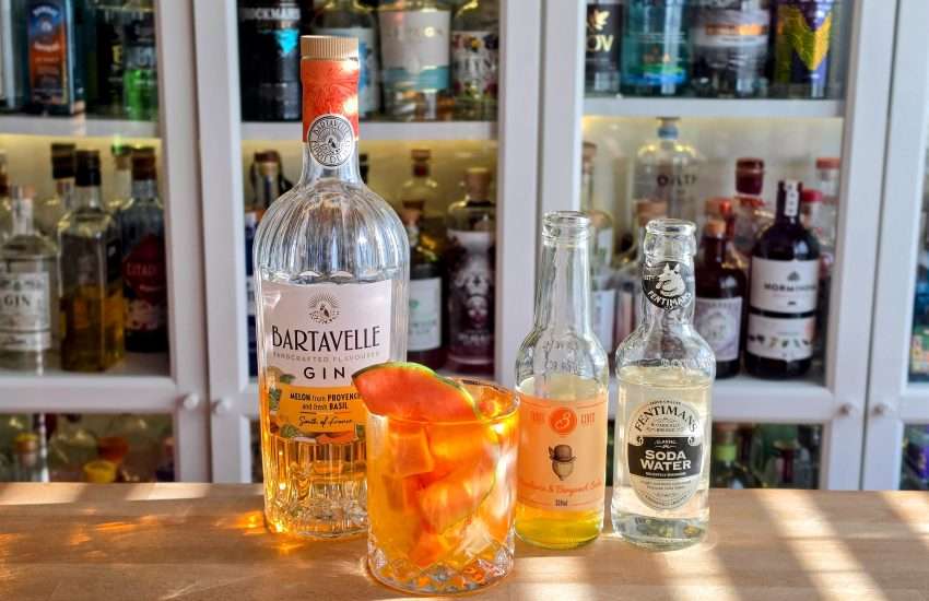 Enkel melon Fizz med Bartavelle Gin Melon & Basil
