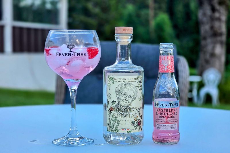 Rosa Gin og Tonic med Bivrost Bjørgs Spesial Gin. Sommerlige gin oppskrifter